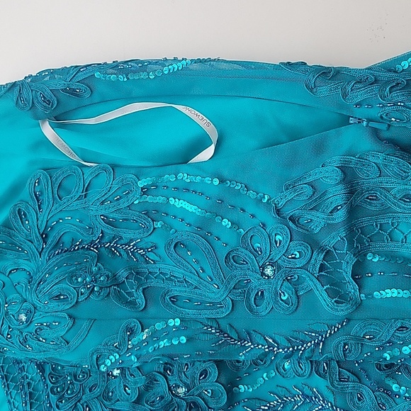 Sue Wong Nocturne Women's Dress Sequins and Beans Size 2 Teal Green 💚 - Picture 6 of 9
